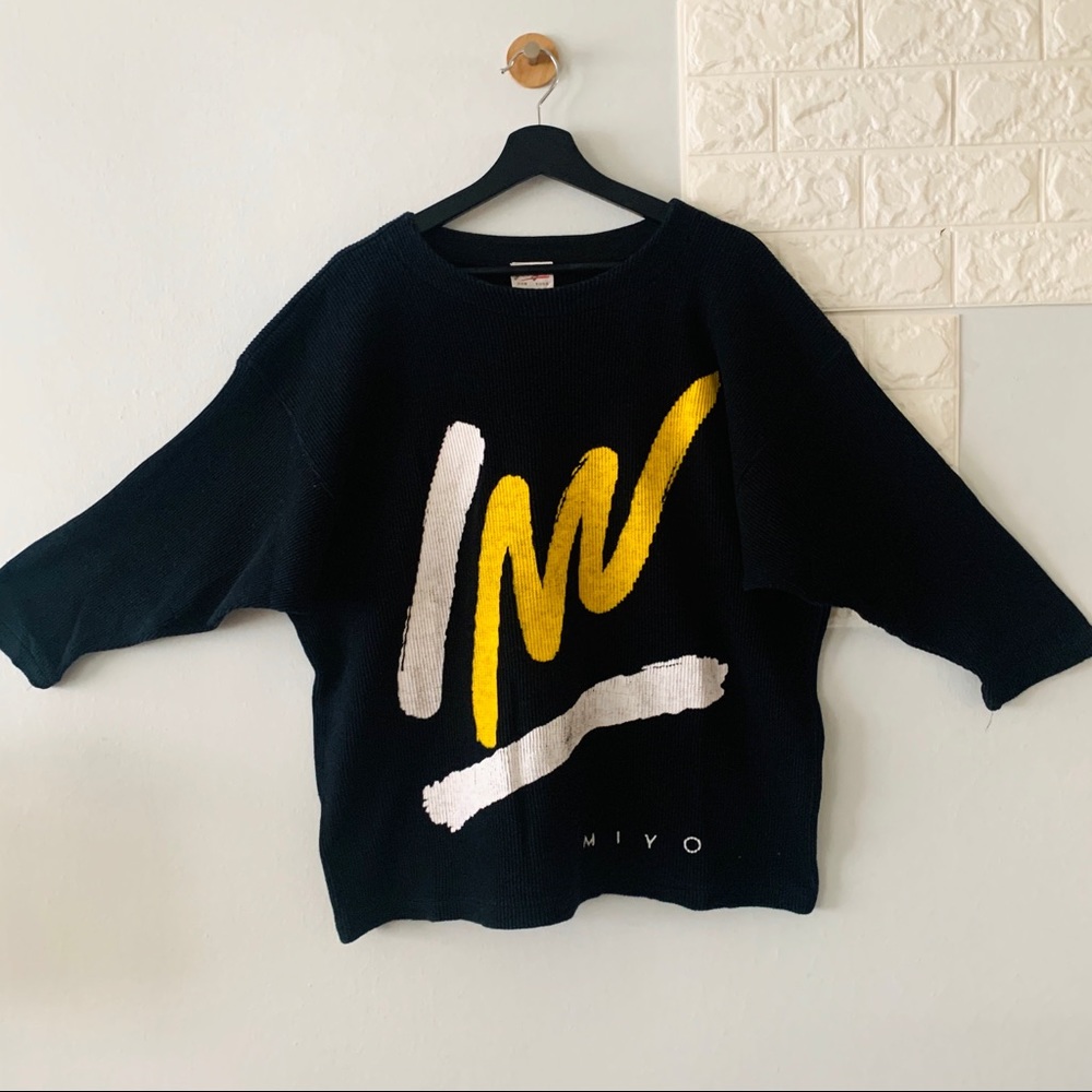 Vintage 80s abstract thermal top, Miyo, one size